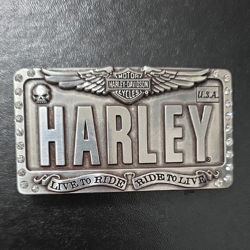 Harley-Davidson Silver License Plate Belt Buckle